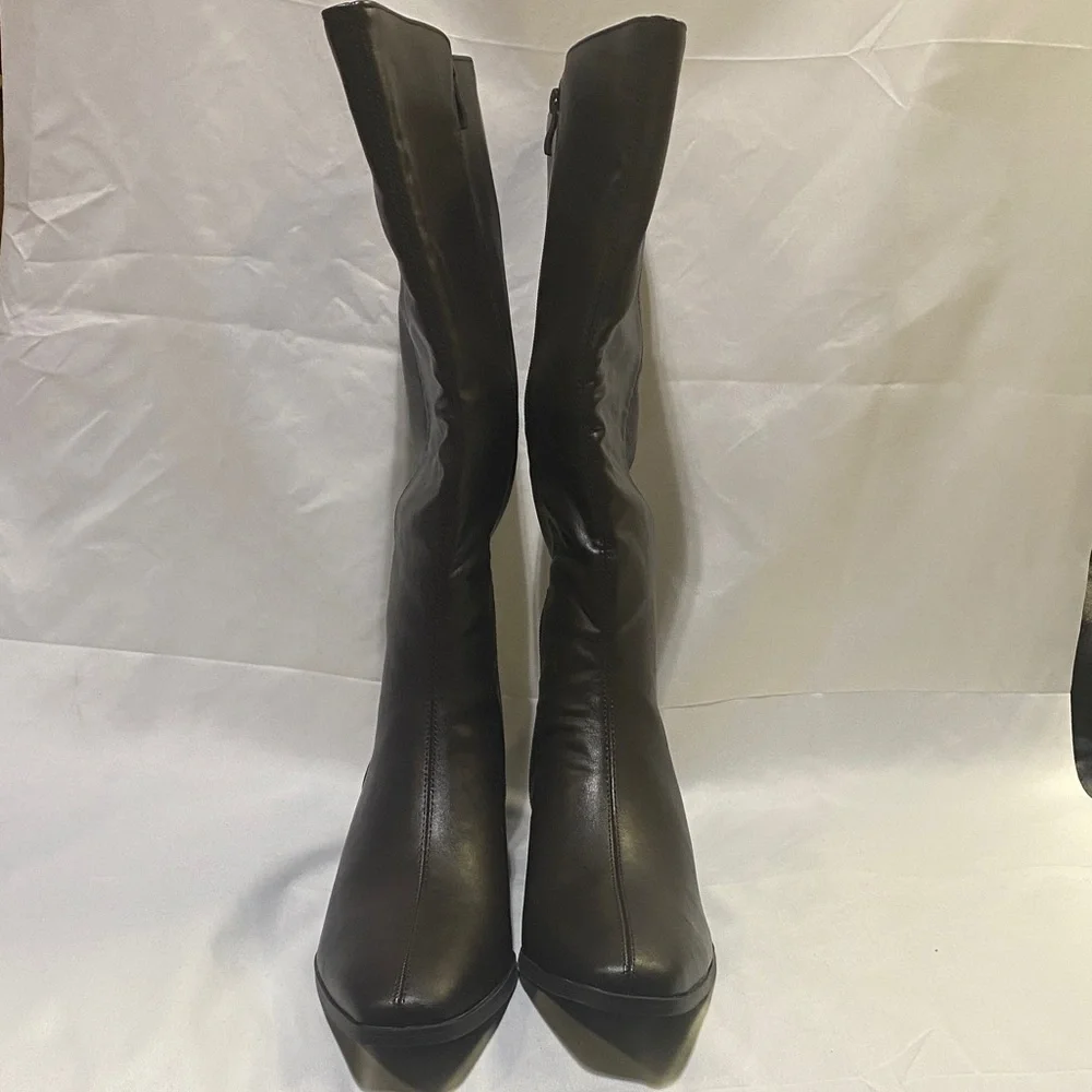 ELEGANT JOUNEE COLLECTION DEVRI KNEE HIGH BOOTS IN‎ VEGAN LEATHER